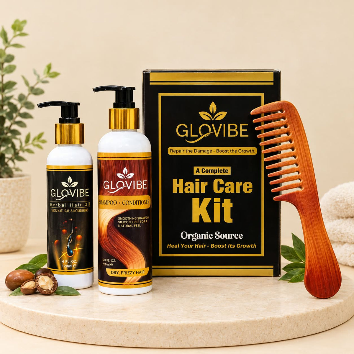 Glow Vibe Luxury Hair Growth & Anti Hair Fall Kit